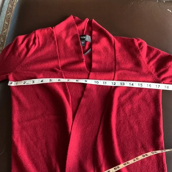 Mossimo Dark Red Open Front Cardigan Size M - Picture 4 of 9